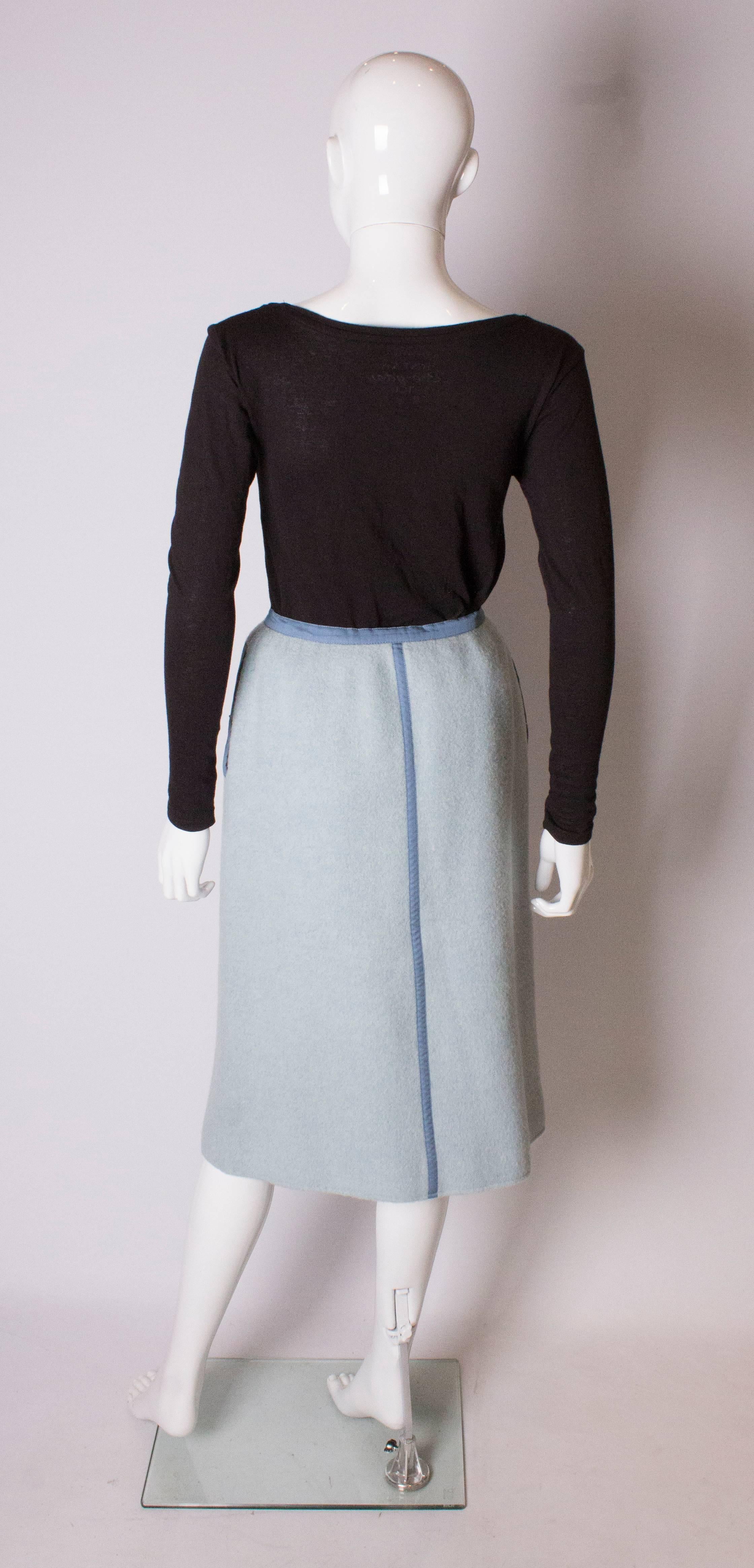 Vintage Courreges Sky Blue Skirt For Sale 2