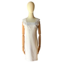 Vintage Courreges White Ribbed Dress