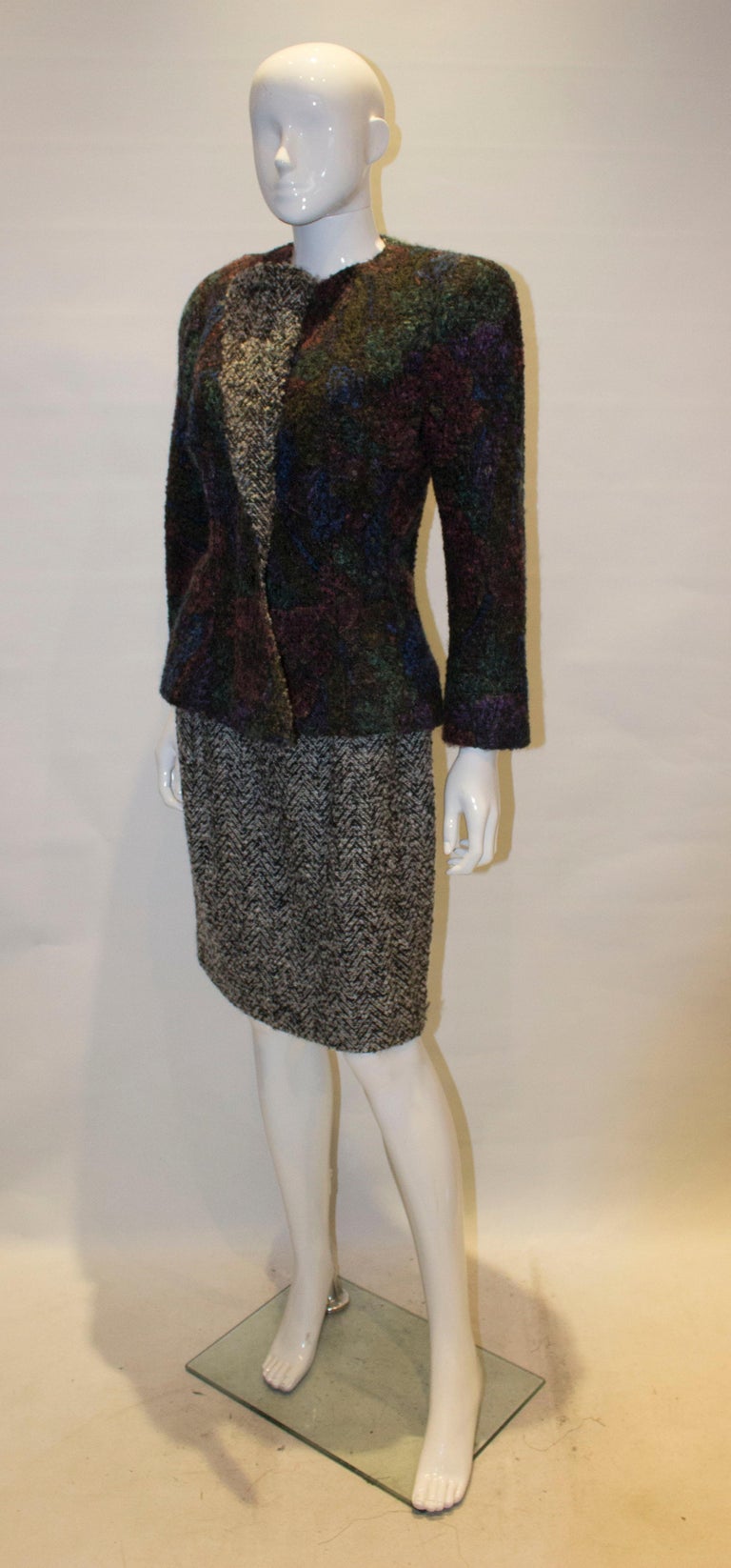 Vintage Couture Boucle Skirt Suit For Sale at 1stDibs