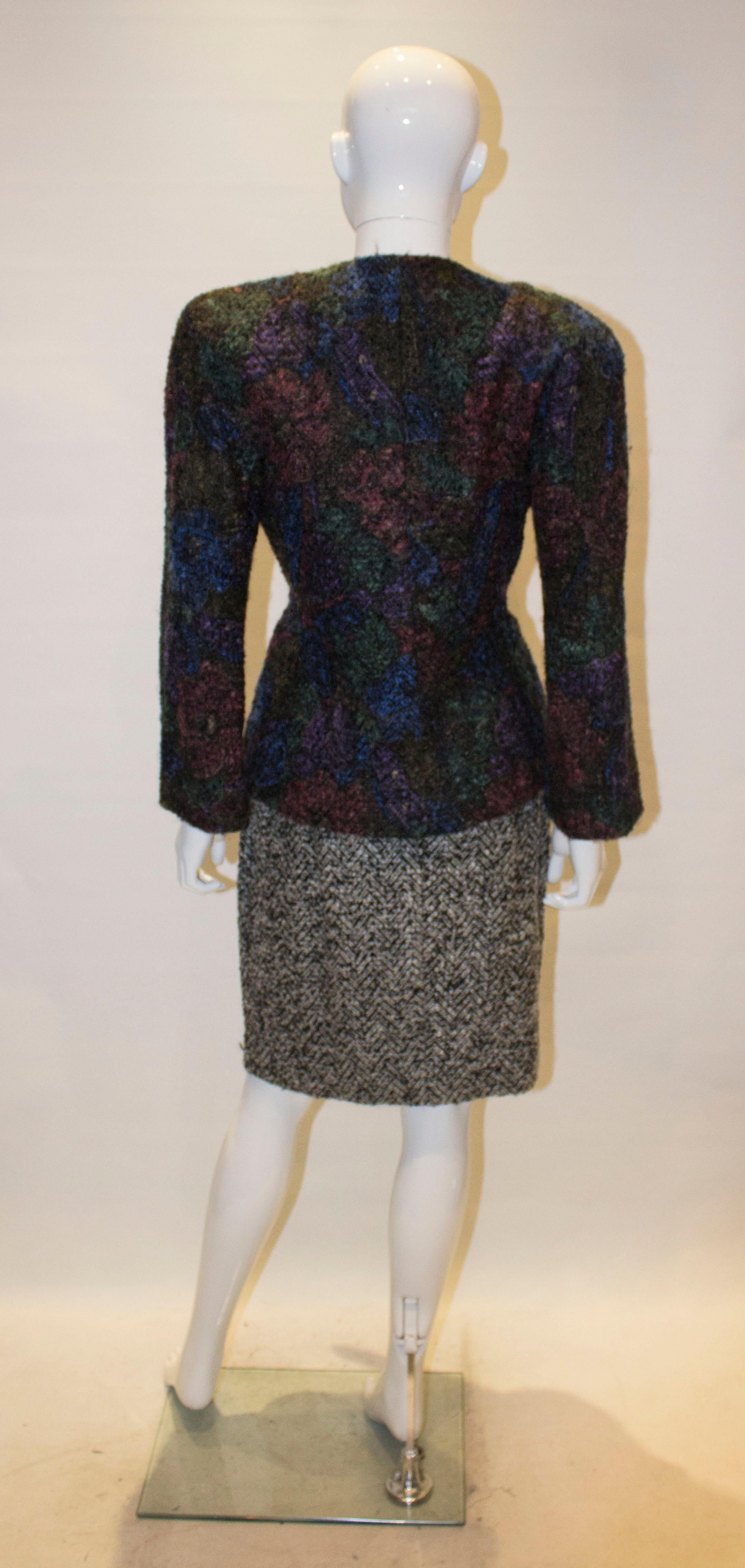 Vintage Couture Boucle Skirt  Suit For Sale 1