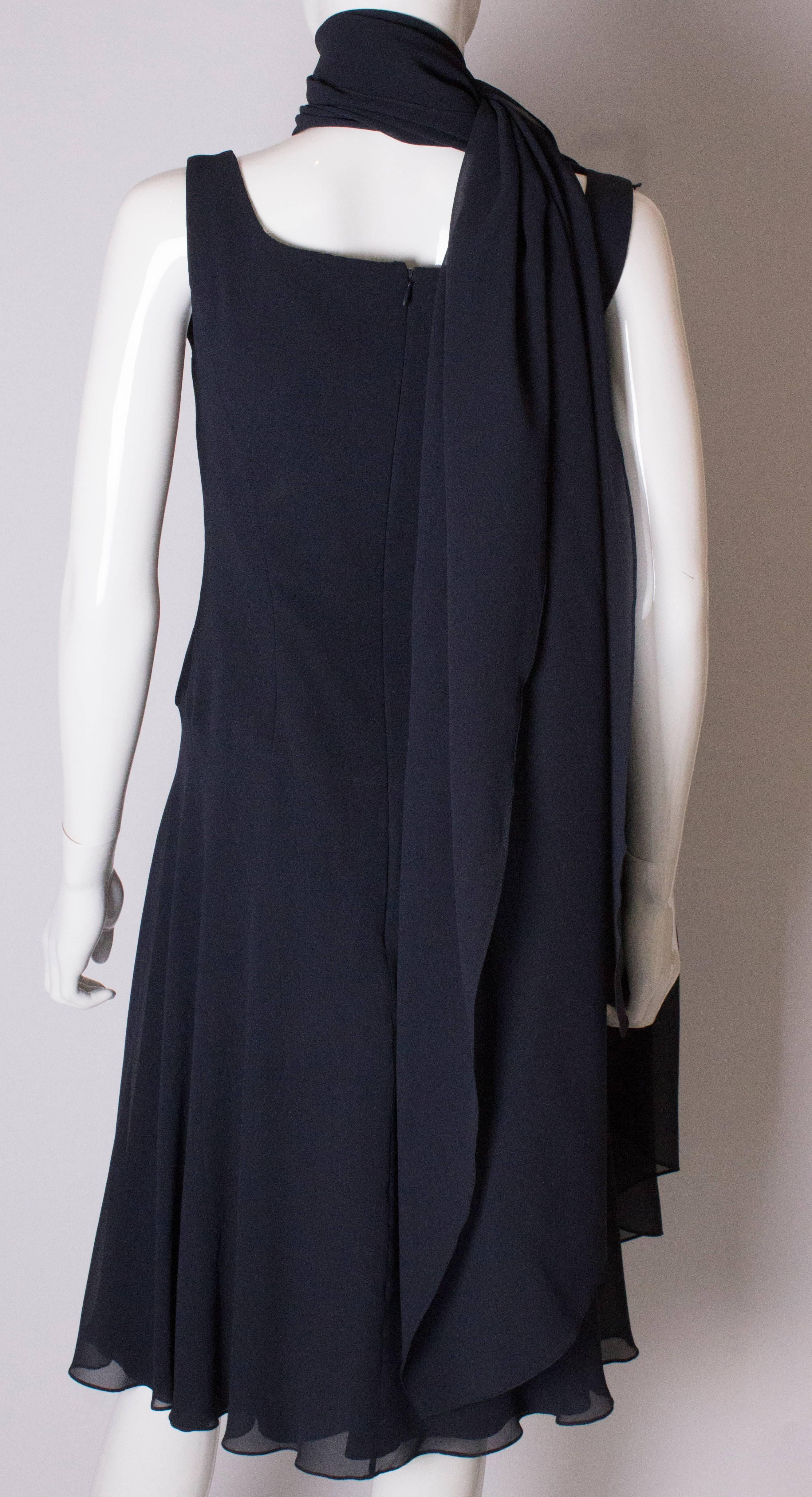 Vintage Couture Bruce Oldfield  Silk Cocktail /Dinner Dress and Scarf For Sale 3