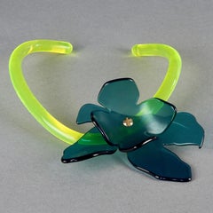 Vintage Couture Fluorescent Flower Choker Necklace