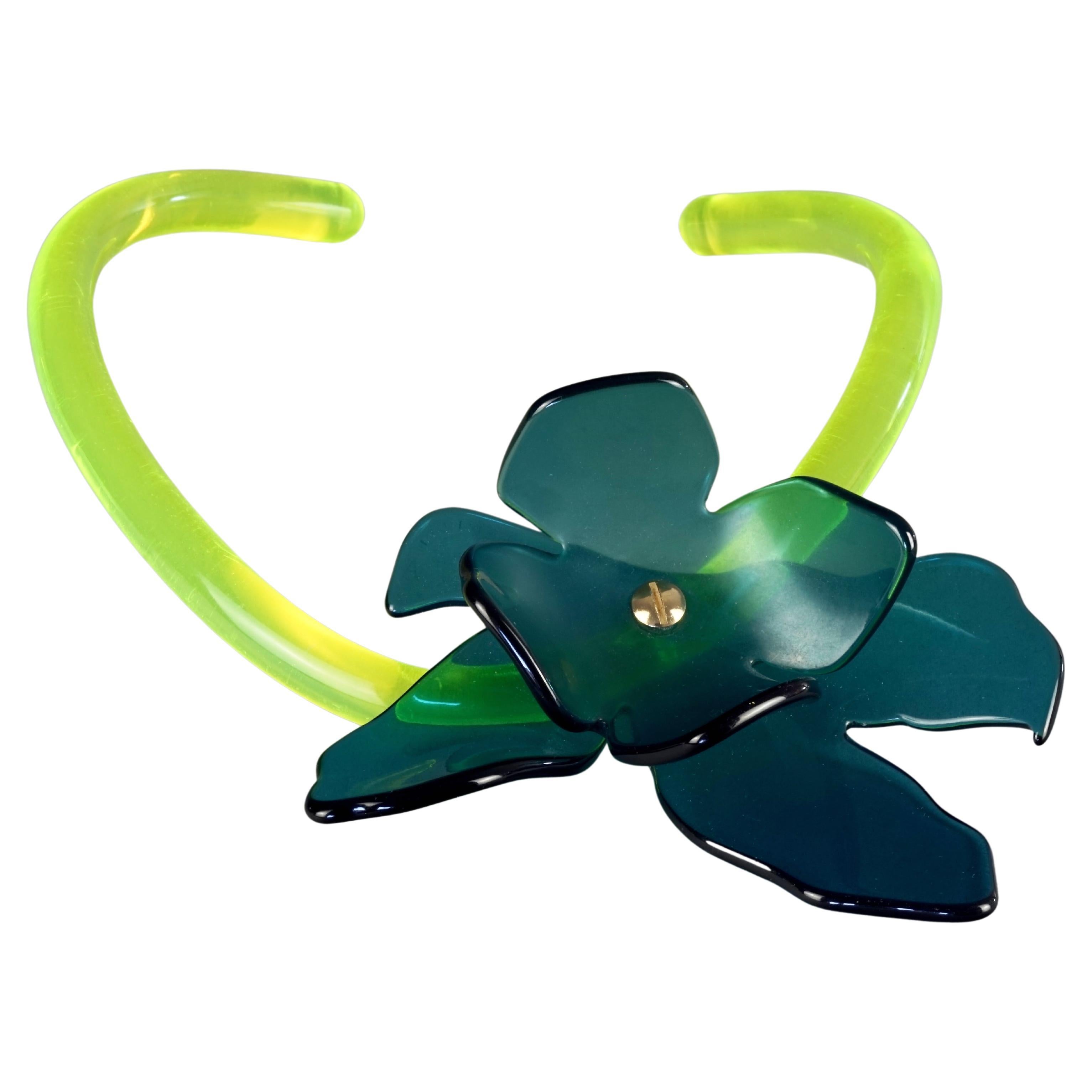 Mademoiselle Green Flower Choker Necklace