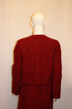 Vintage Couture Made Orange and Black Skirt Suit