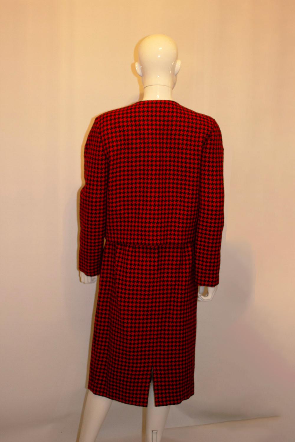 Women's or Men's Vintage Couture Made Orange and Black Skirt Suit For Sale