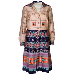 Vintage Couture Print Dress from the 1960s Vintage Couture Print Dress from the 1960s