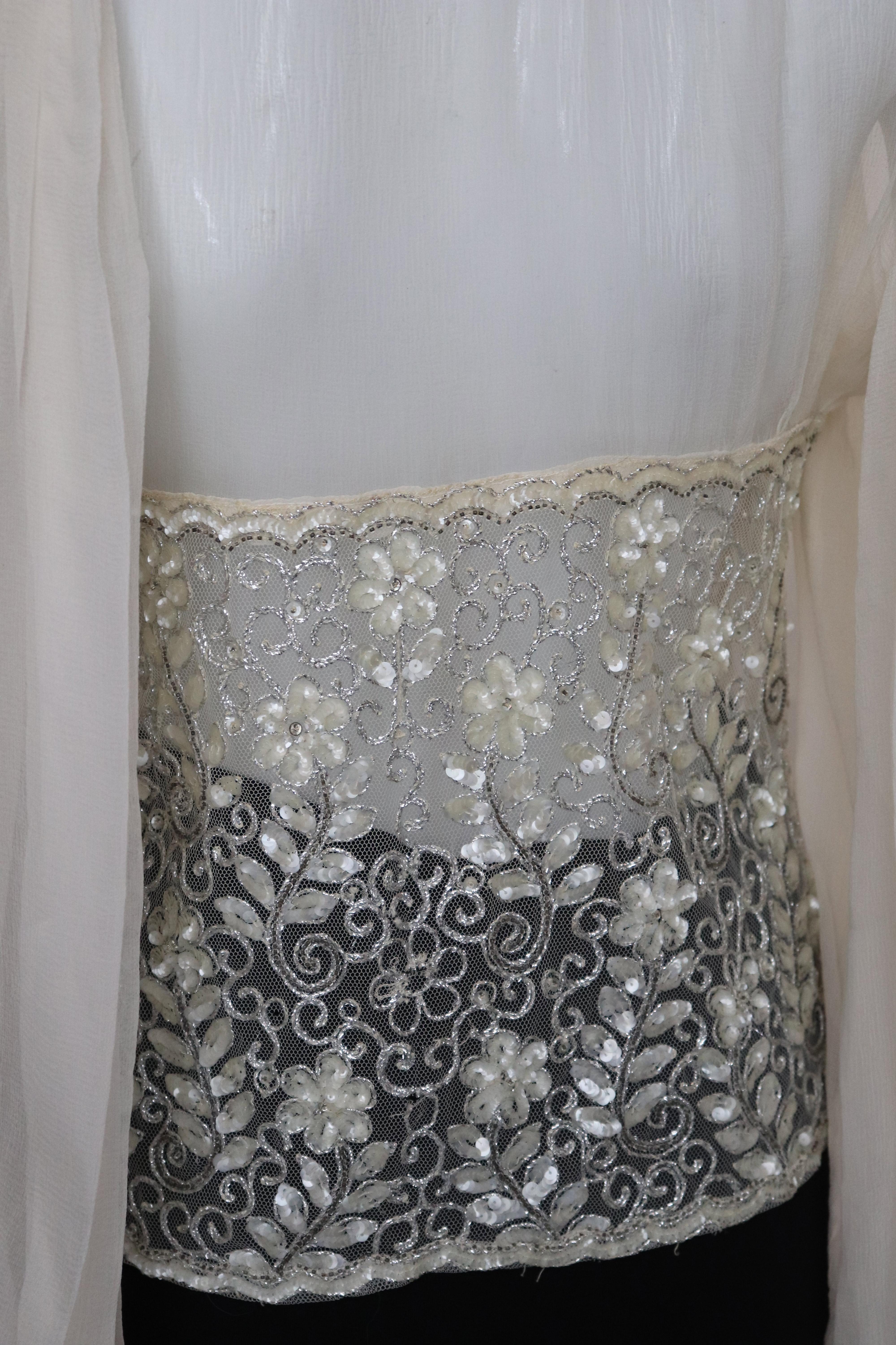 Vintage Couture Silk Chiffon and Bead Evening Top 1