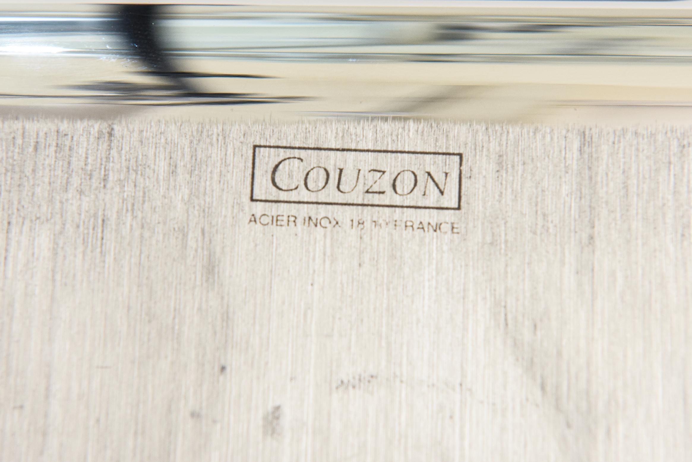 Couzon-Bargeschirr aus Edelstahl und schwarzem Harz im Art-déco-Stil, Französisch im Angebot 7