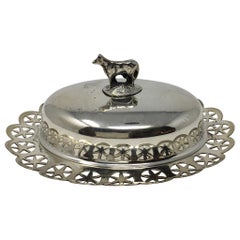 Vintage Covered Butter Dish with Cow Finial