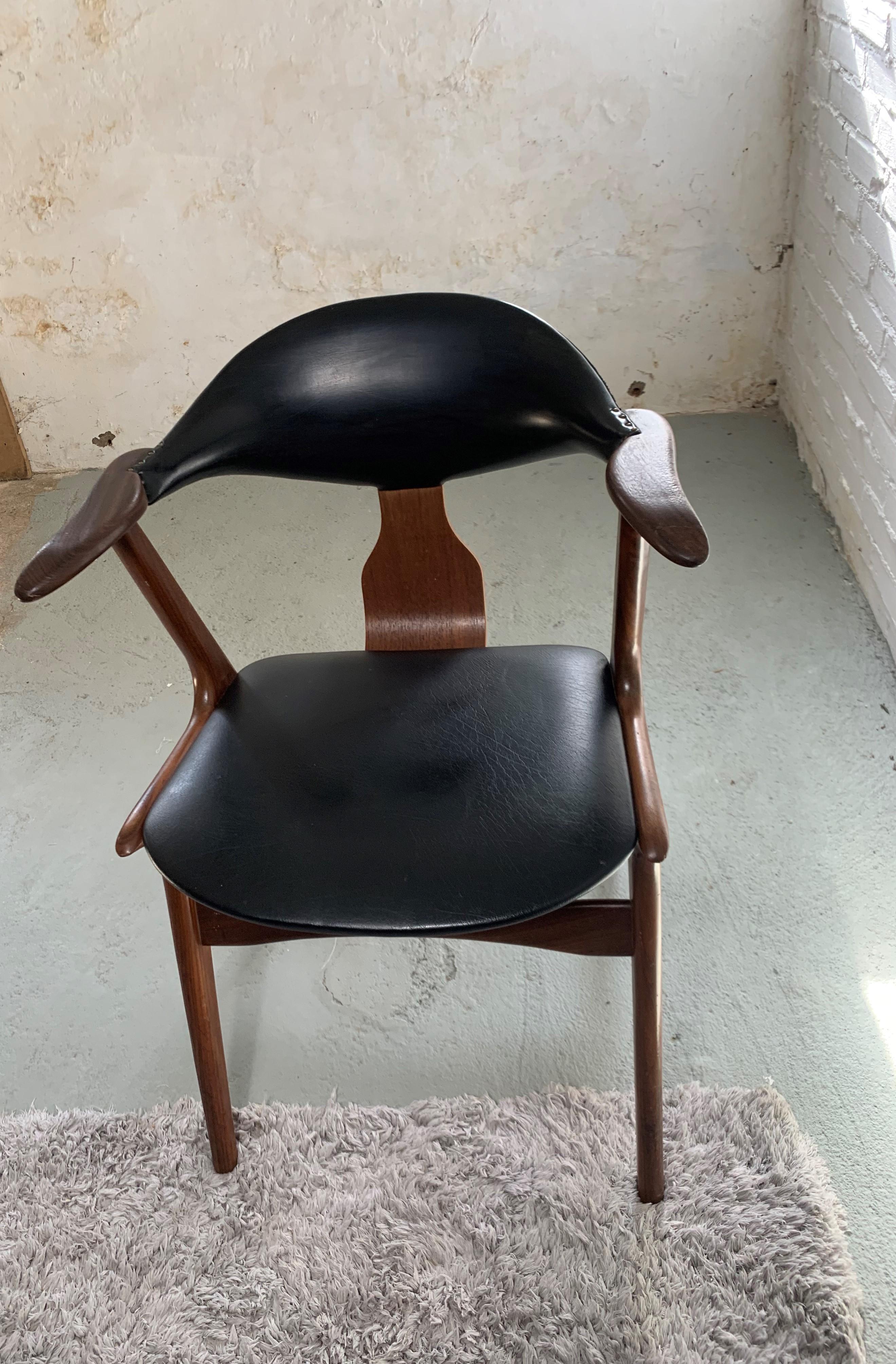 Vintage Cow Horn Chair by Louis Van Teeffelen For AWA, 1950s 3