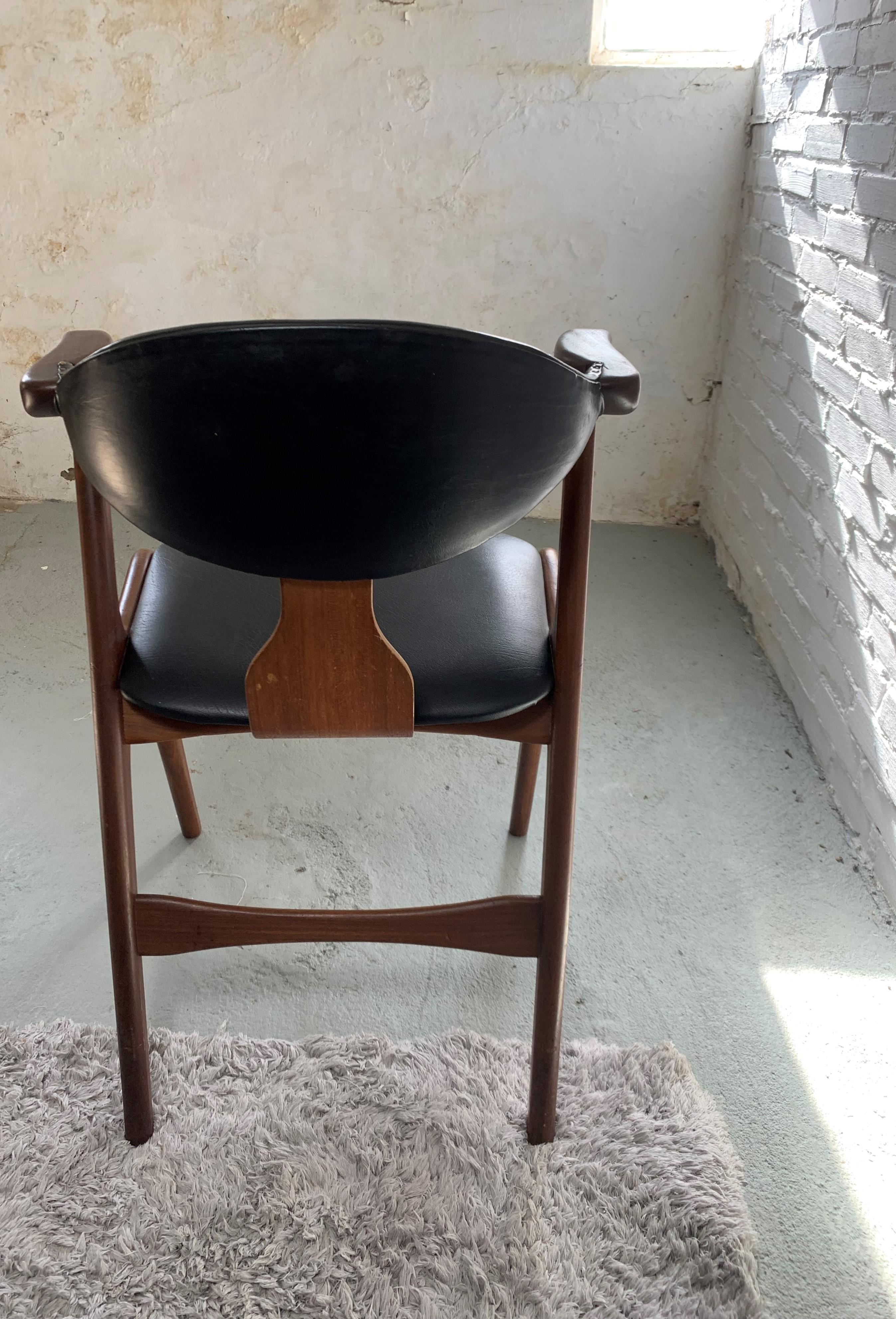 Vintage Cow Horn Chair by Louis Van Teeffelen For AWA, 1950s 5