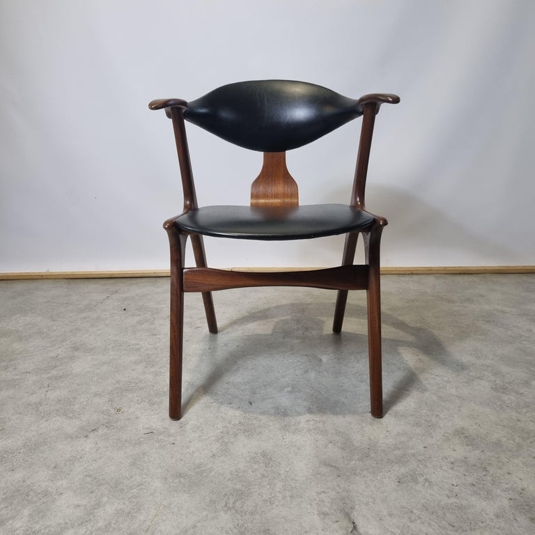 Vintage Cow Horn Chair by Louis Van Teeffelen for AWA, 1950s 6