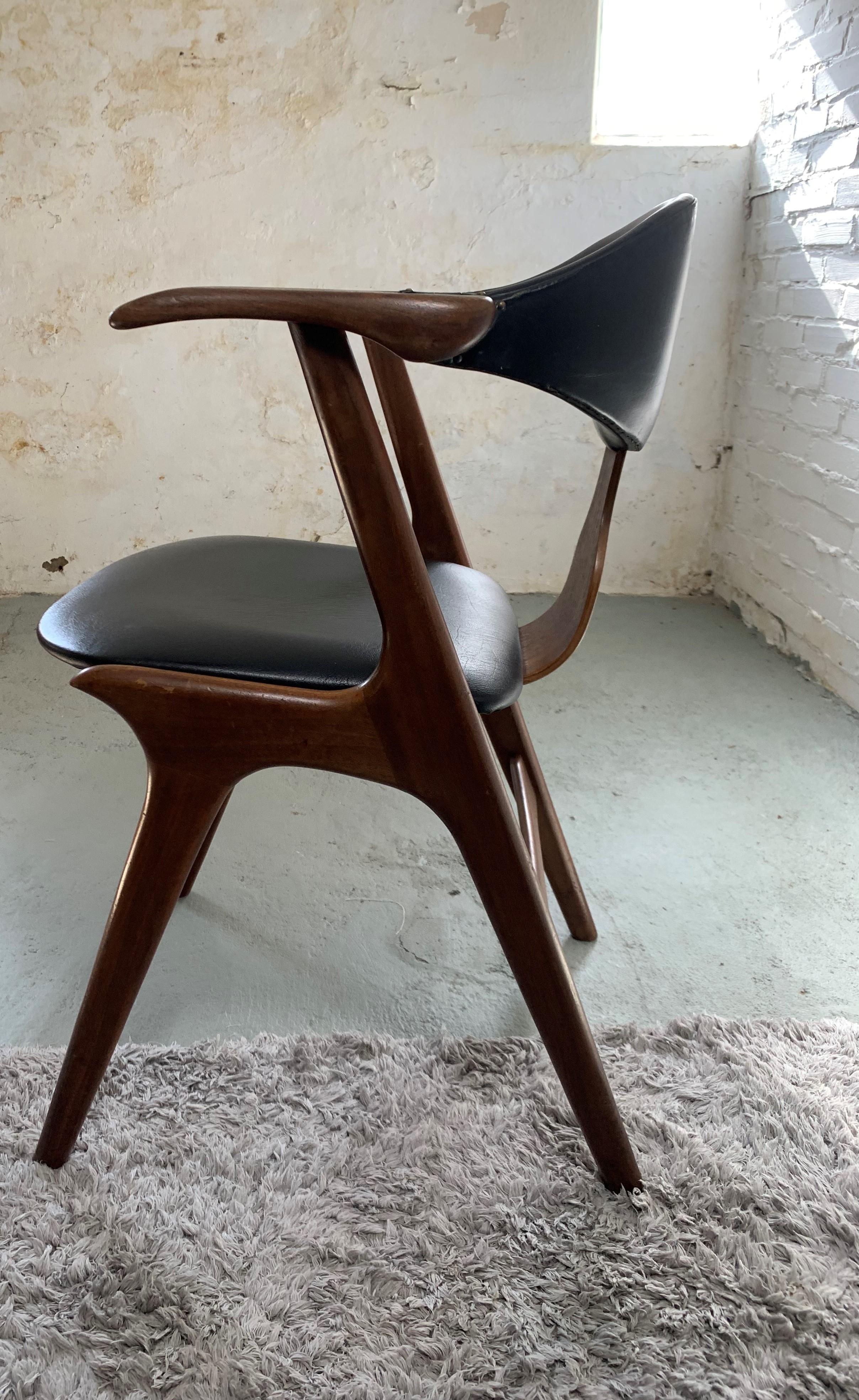 Vintage Cow Horn Chair by Louis Van Teeffelen For AWA, 1950s 6