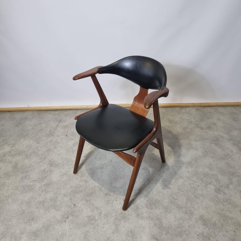 Vintage Cow Horn Chair by Louis Van Teeffelen for AWA, 1950s 8
