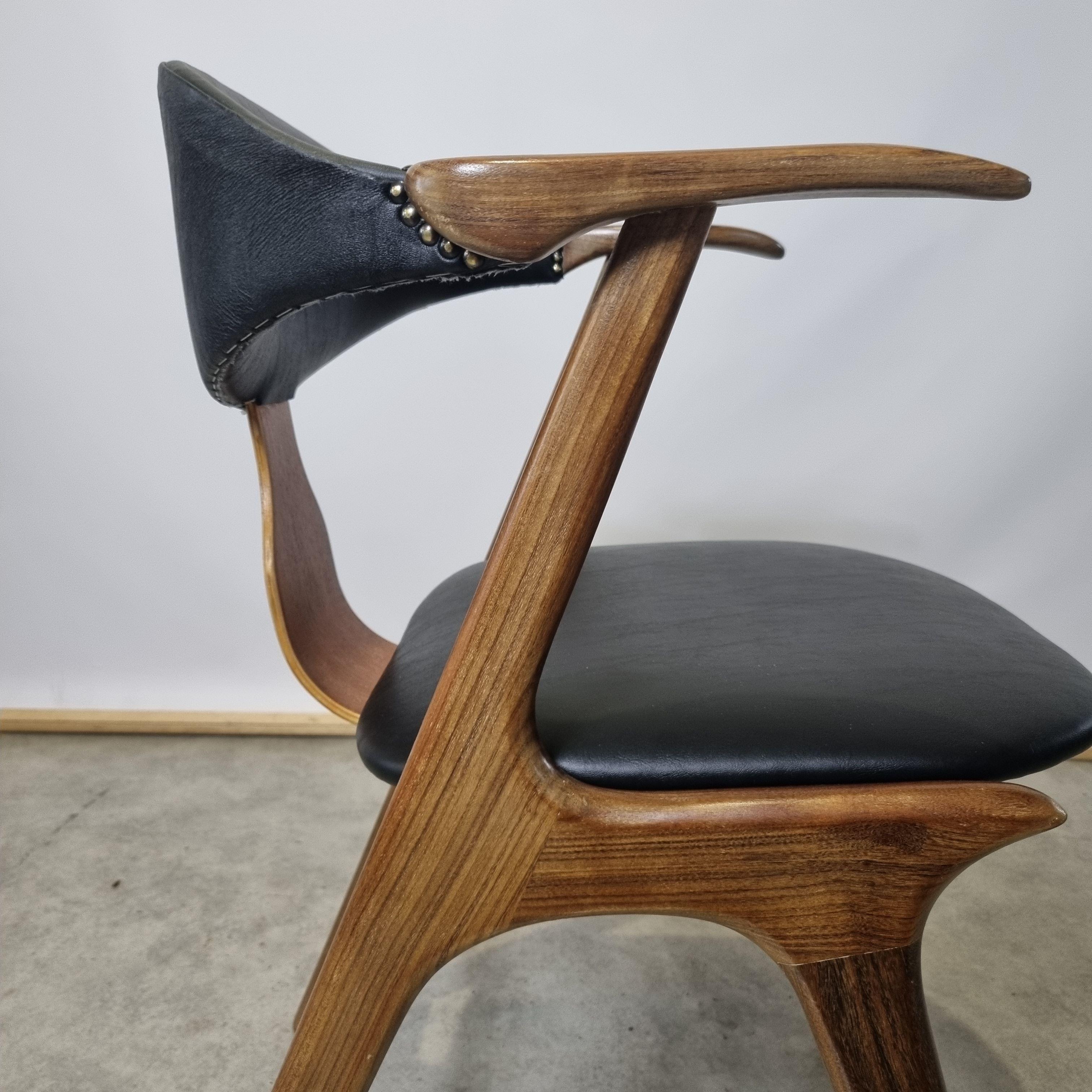Mid-Century Modern Vintage Cow Horn Chair by Louis Van Teeffelen for AWA, 1950s