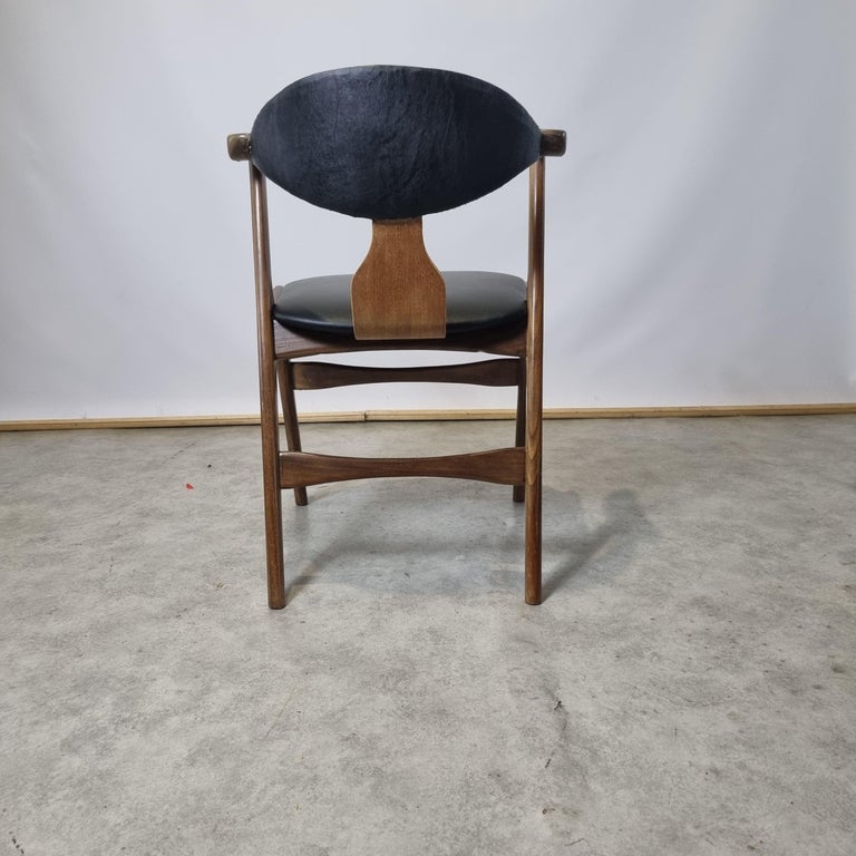 Dutch Vintage Cow Horn Chair by Louis Van Teeffelen for AWA, 1950s