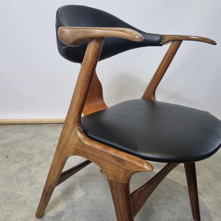 Vintage Cow Horn Chair by Louis Van Teeffelen for AWA, 1950s 1