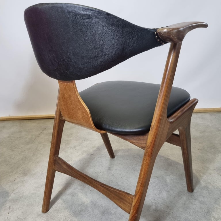 Vintage Cow Horn Chair by Louis Van Teeffelen for AWA, 1950s 2