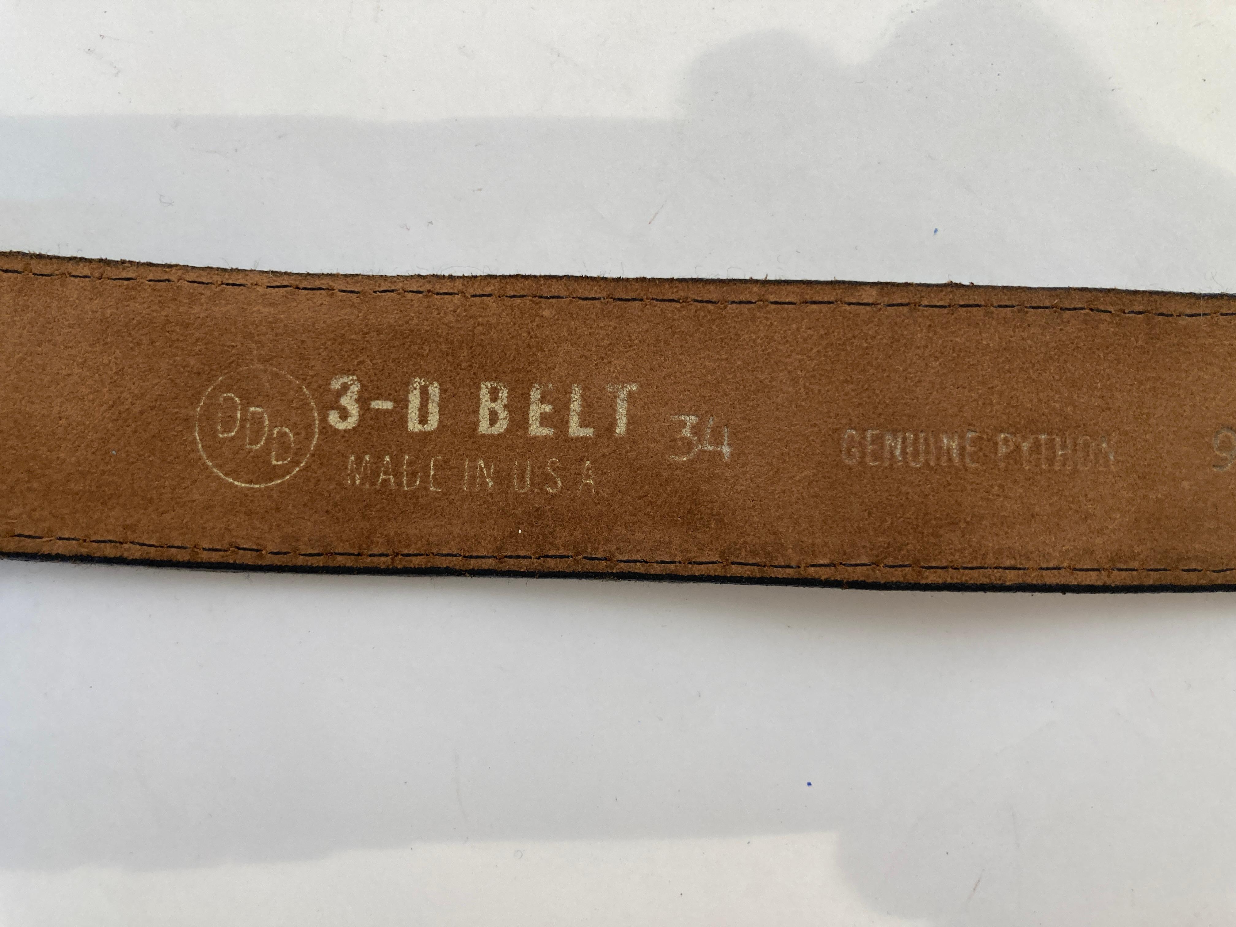 Vintage Cowboy Buckle End of the Trail Native American with Python Leather Belt 3