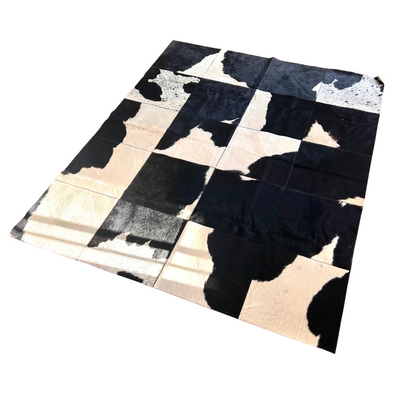 Vintage Cowhide Patchwork Area Rug, circa 1970s For Sale at 1stDibs