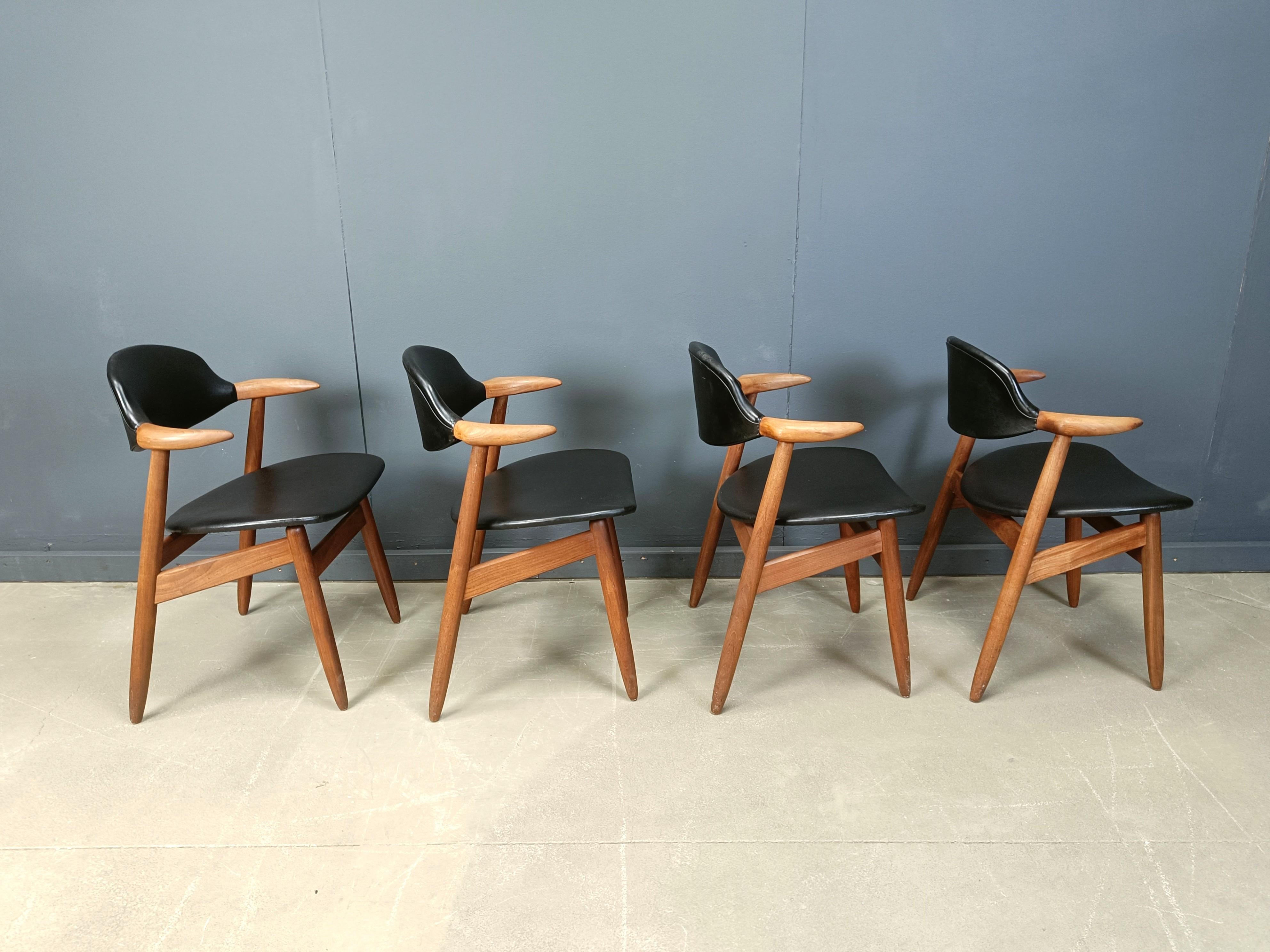 Milieu du XXe siècle Chaises de salle à manger vintage en forme de vache par Tijsseling Meubelfabriek, Hulmefa, années 1960 en vente