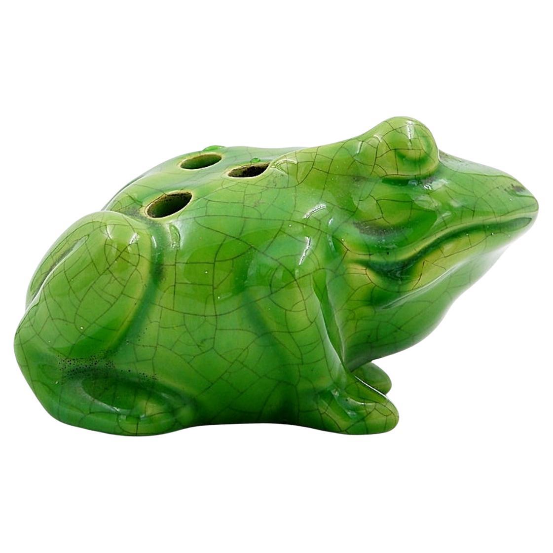 Vintage Cracked ceramic Flower Frog