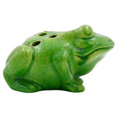 Vintage Cracked ceramic Flower Frog