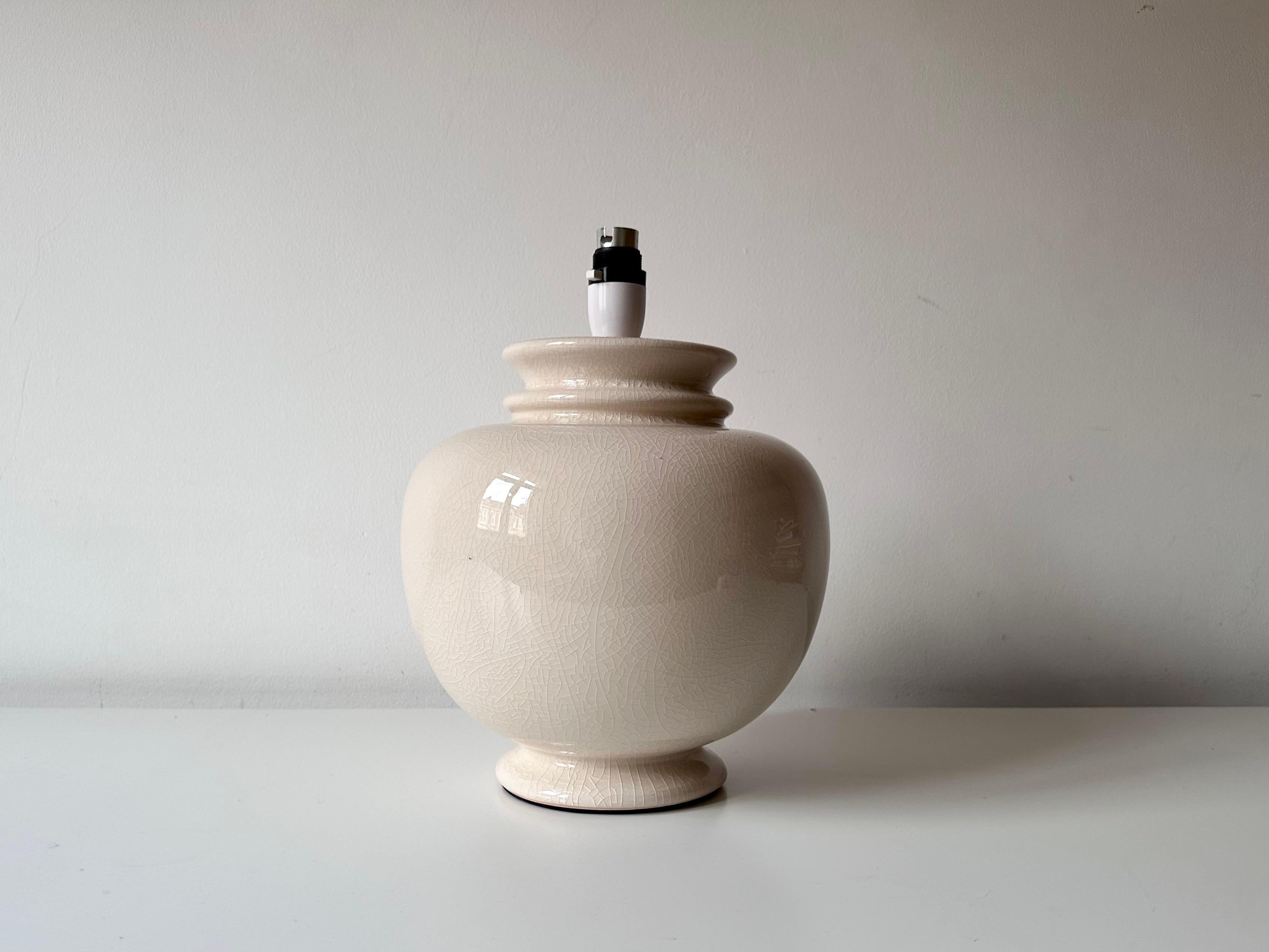 Lámpara de mesa vintage de cerámica esmaltada craquelada siglo XX en venta