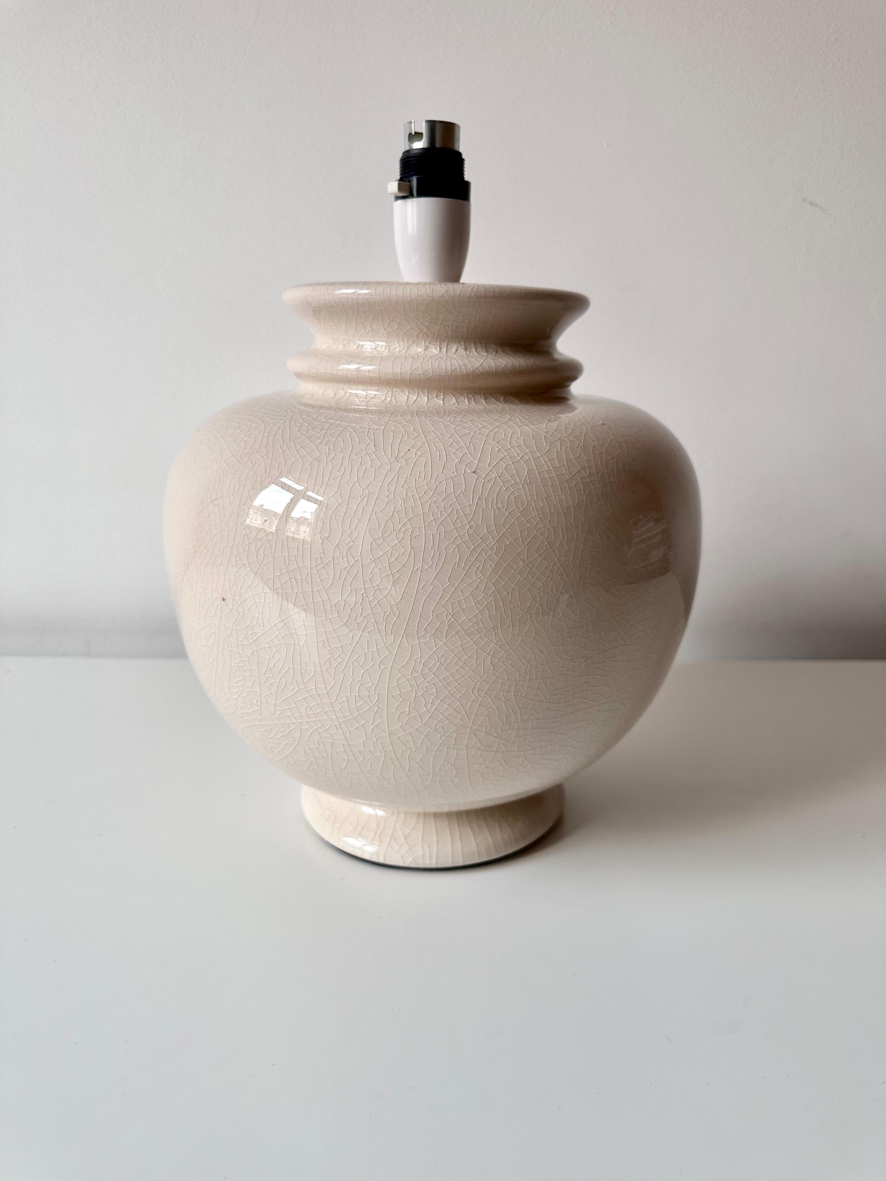 Lámpara de mesa vintage de cerámica esmaltada craquelada Cerámico en venta