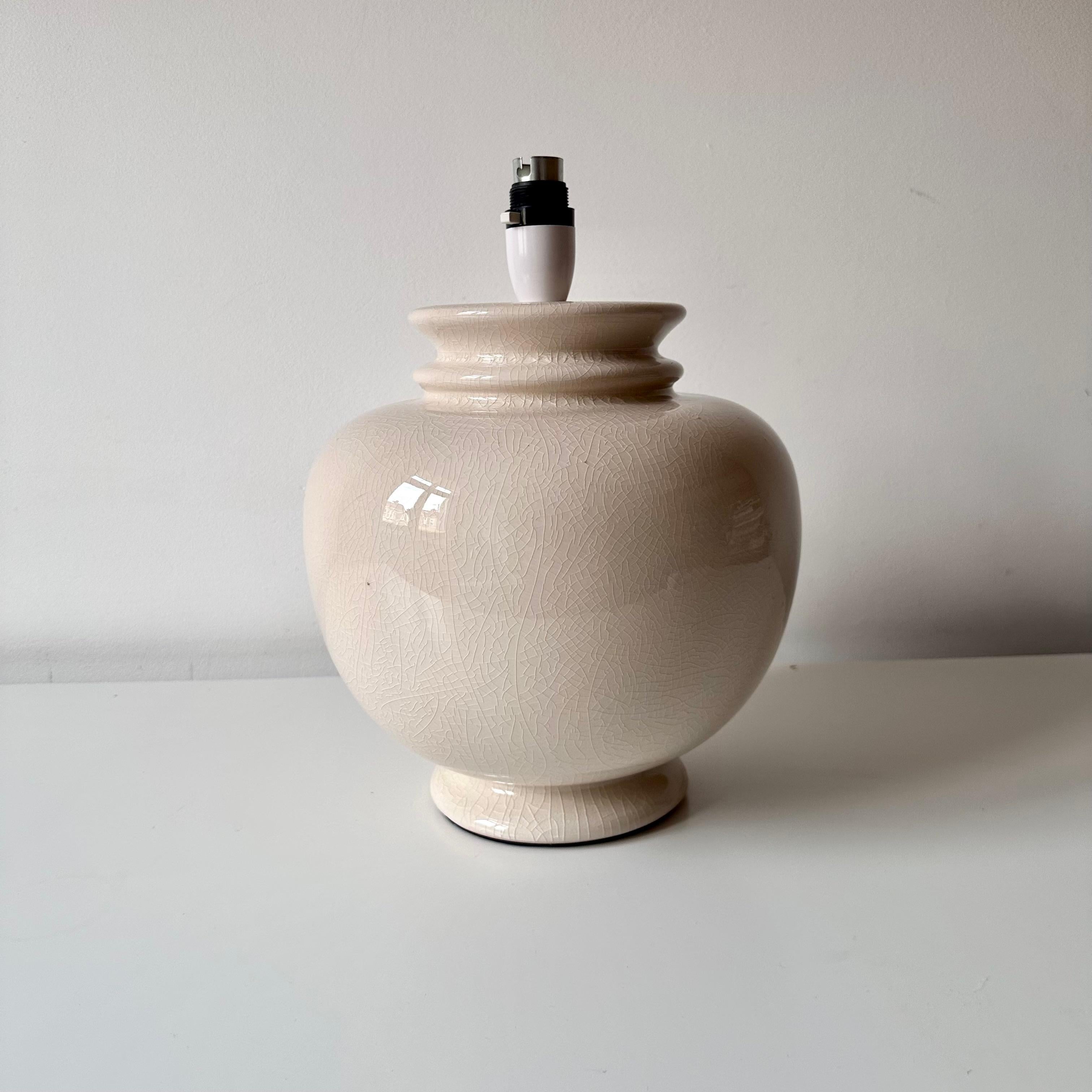 Lámpara de mesa vintage de cerámica esmaltada craquelada en venta 1