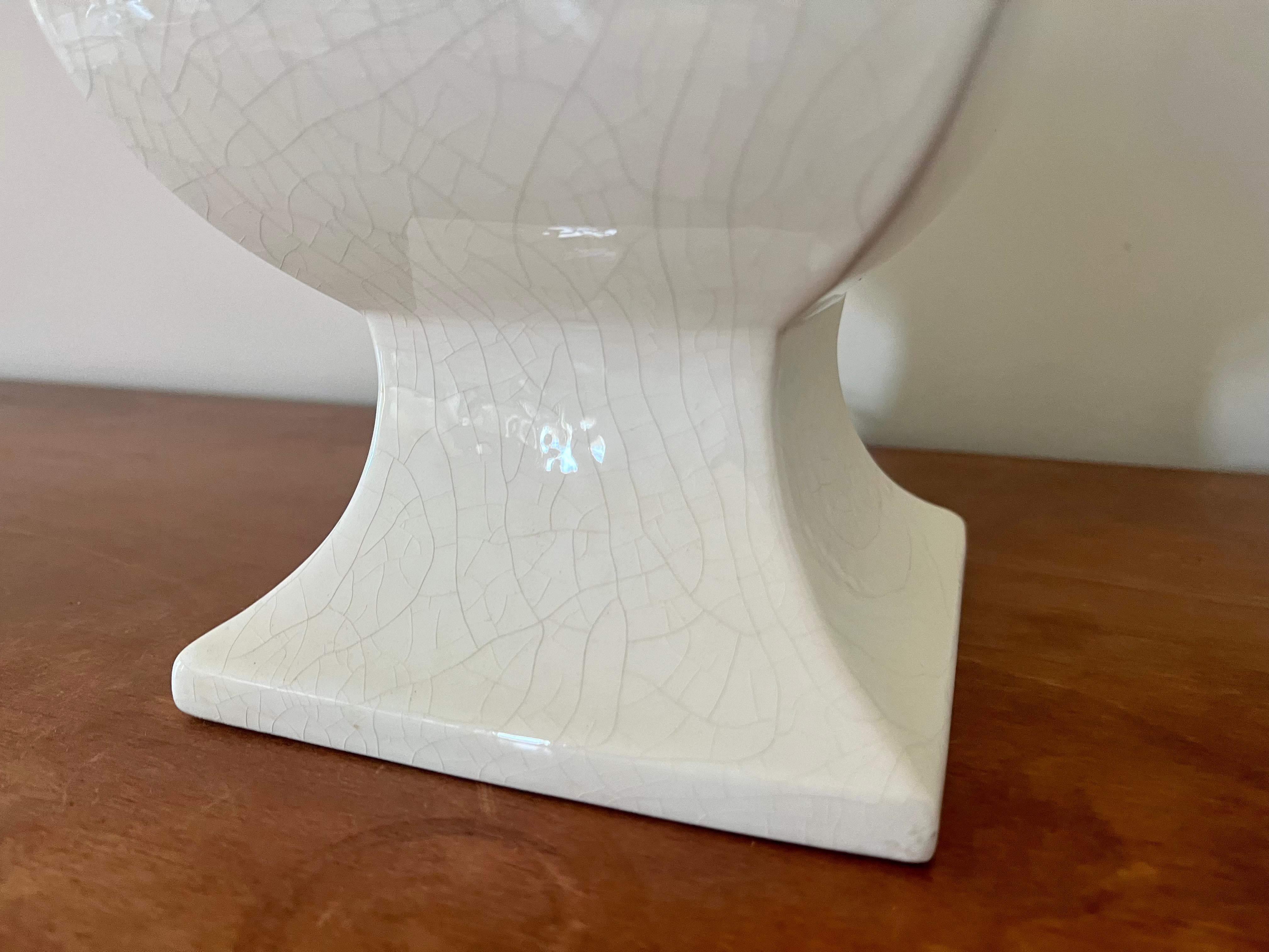 Lámpara de mesa vintage de cerámica esmaltada craquelada. Francia, años 70 en venta 6