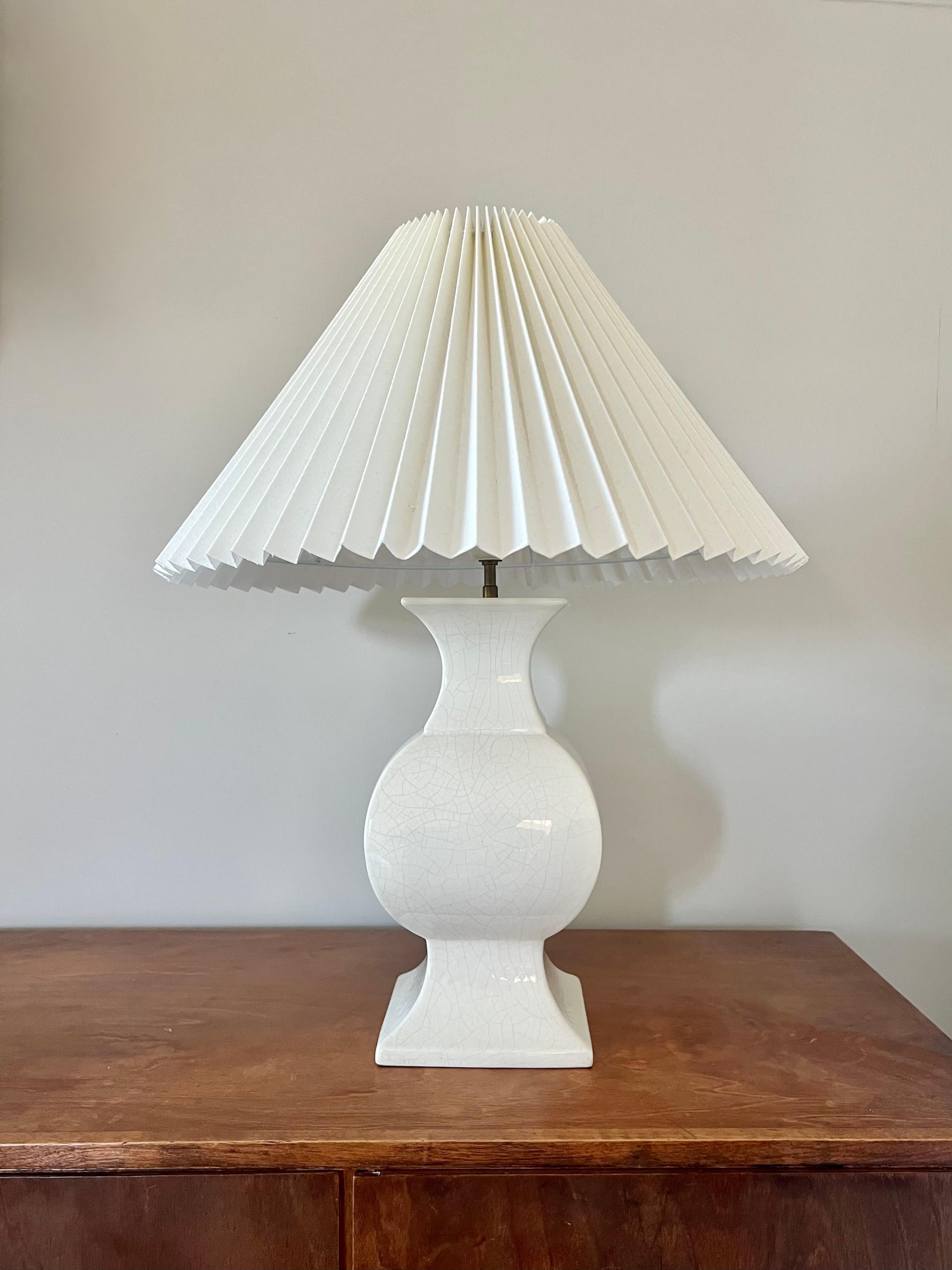 Lámpara de mesa vintage de cerámica esmaltada craquelada. Francia, años 70 en venta 9