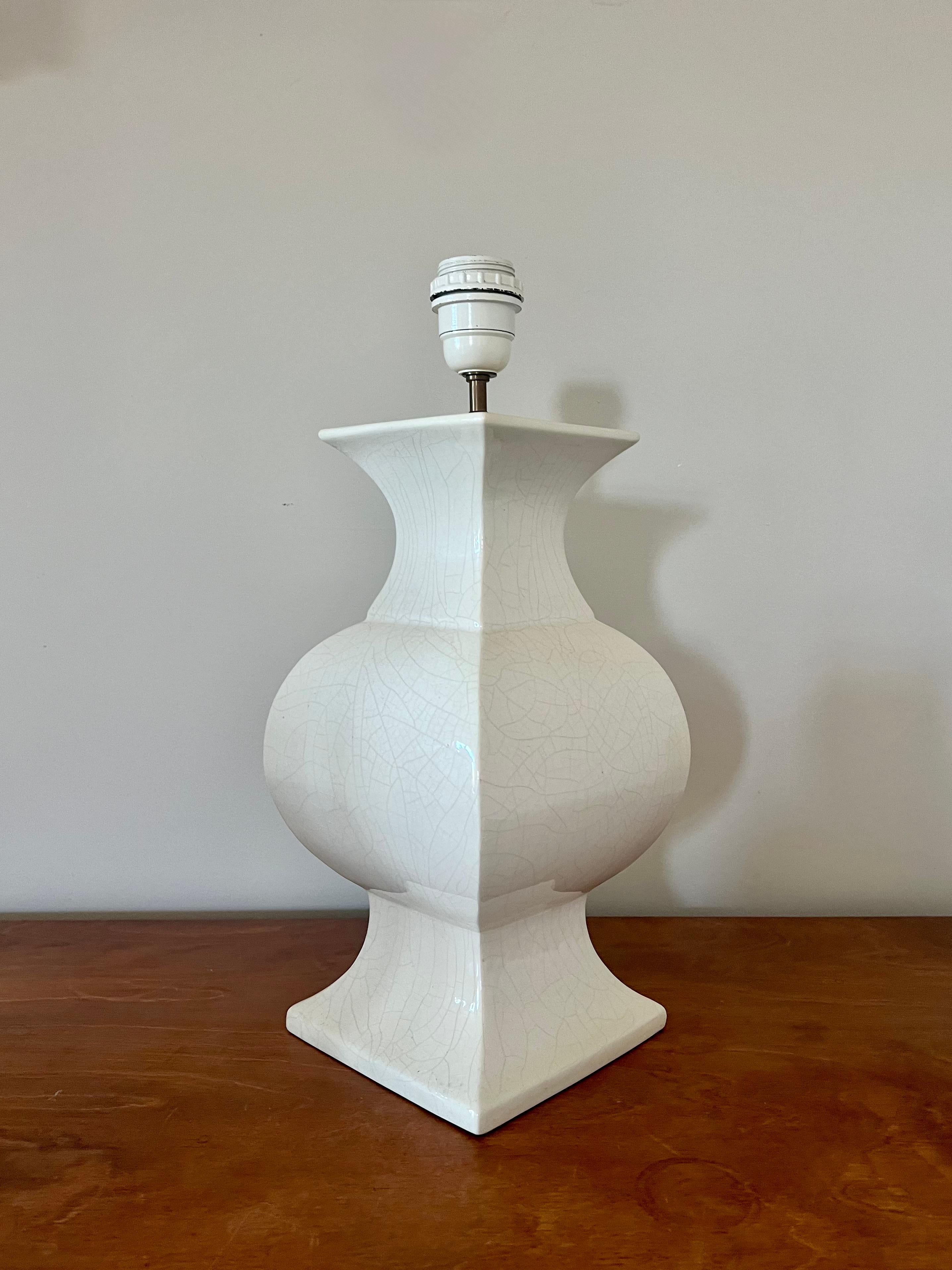 Lámpara de mesa vintage de cerámica esmaltada craquelada. Francia, años 70 en Bueno estado para la venta en Bristol, GB