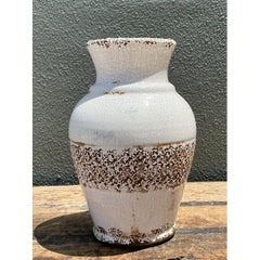 Vaso vintage in ceramica smaltata a crepapelle