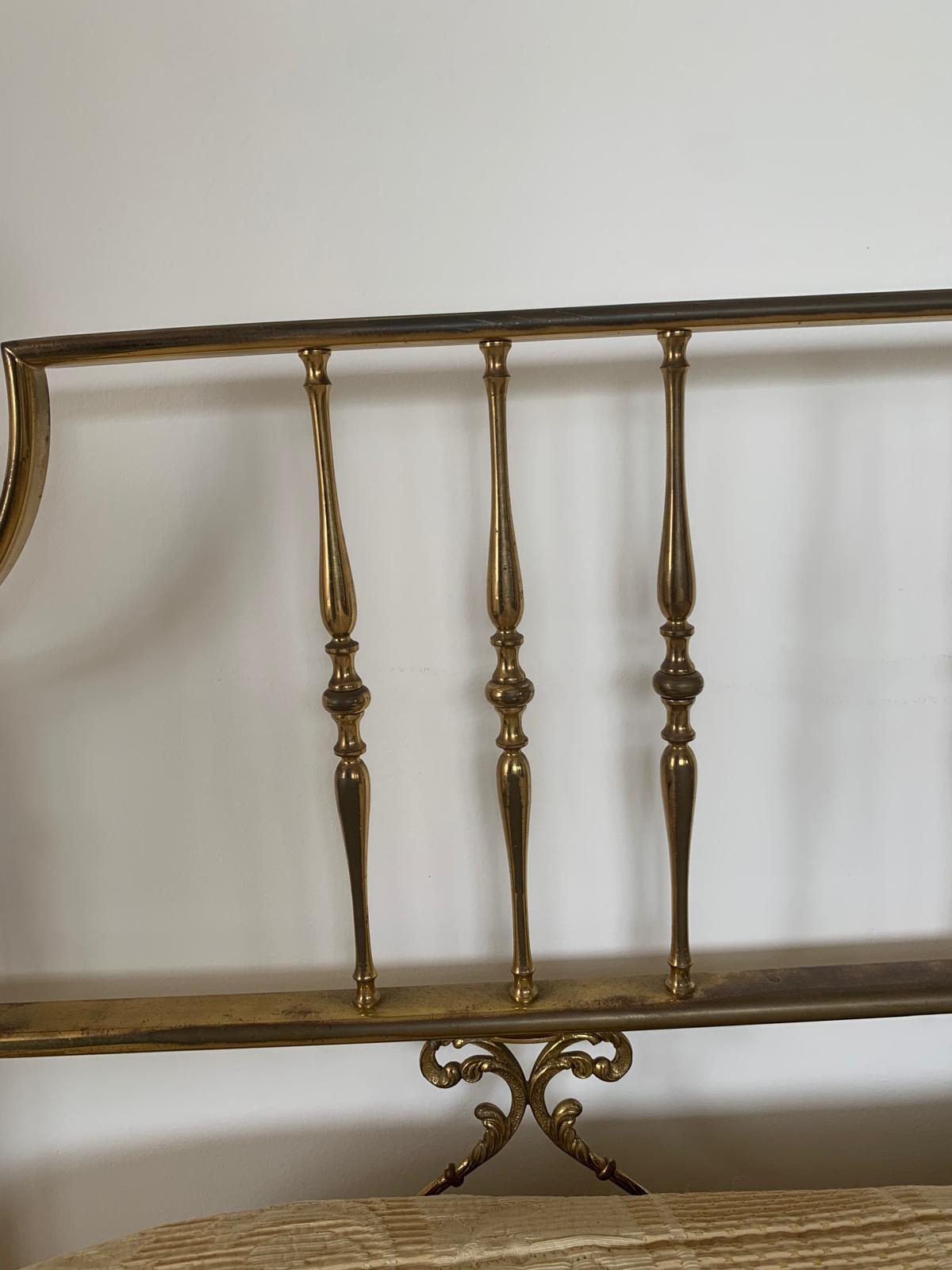 Vintage Crafted Brass Bed Frame, 1950 For Sale 4