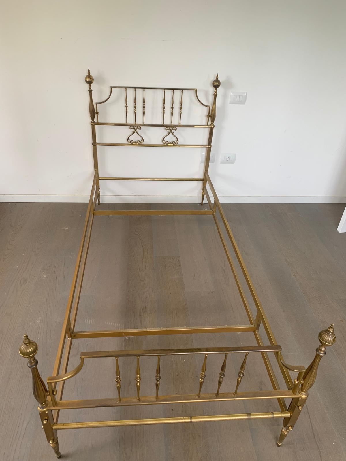 Mid-Century Modern Vintage Crafted Brass Bed Frame, 1950 For Sale