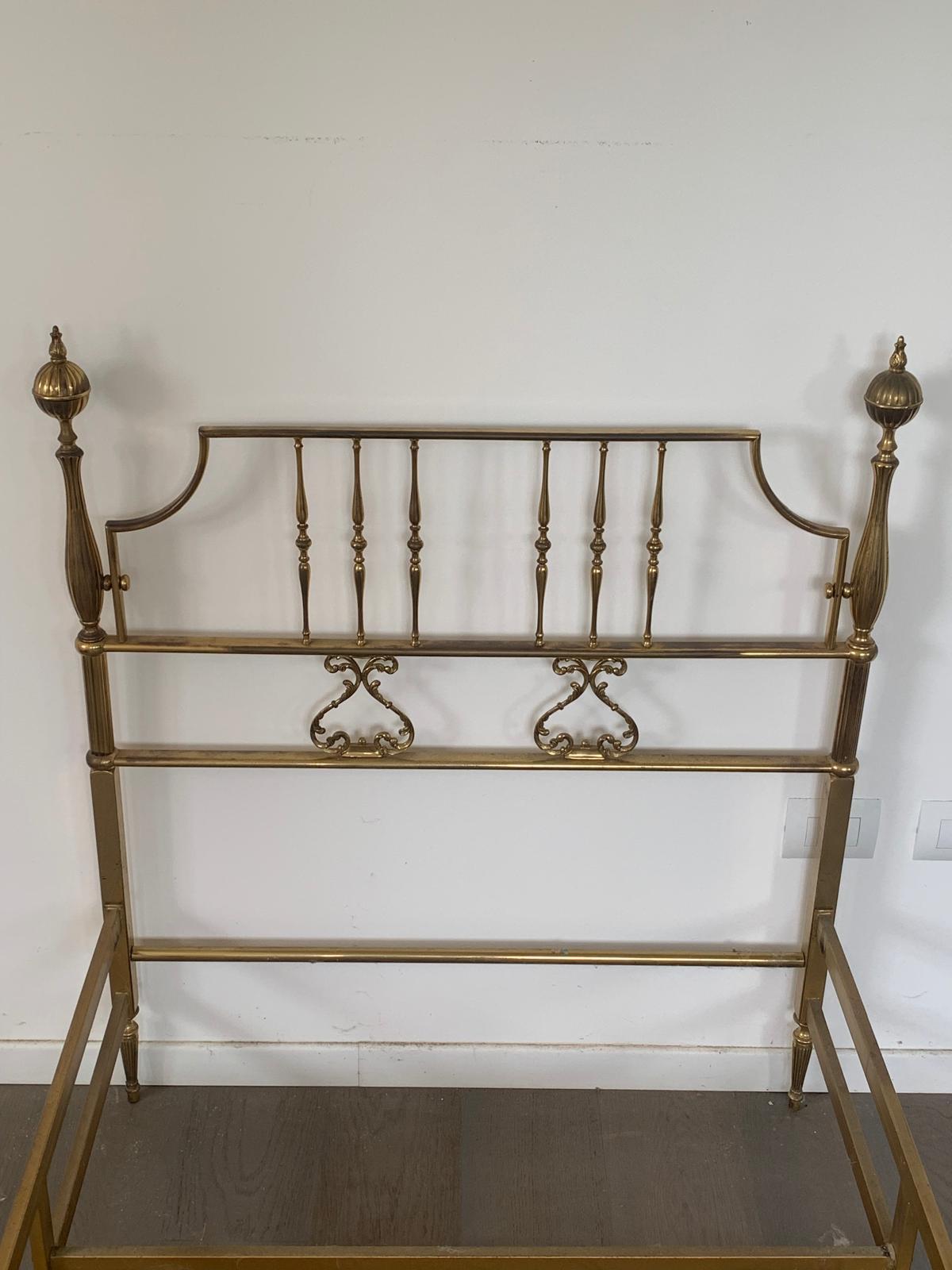 Italian Vintage Crafted Brass Bed Frame, 1950 For Sale