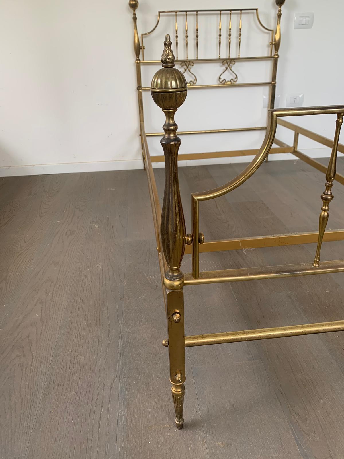 Vintage Crafted Brass Bed Frame, 1950 For Sale 1