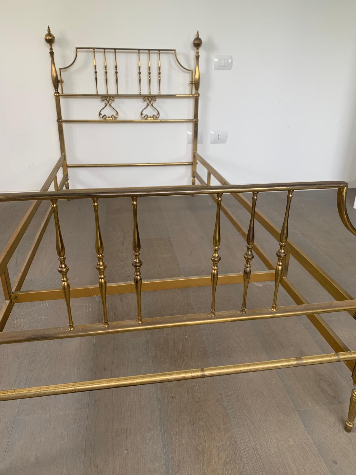 Vintage Crafted Brass Bed Frame, 1950 For Sale 3