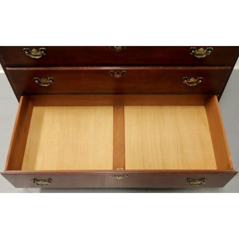 CRAFTIQUE Solid Mahogany Chippendale Secretary Desk w/ Bookcase For Sale 8