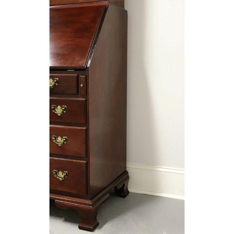 American CRAFTIQUE Solid Mahogany Chippendale Secretary Desk w/ Bookcase For Sale