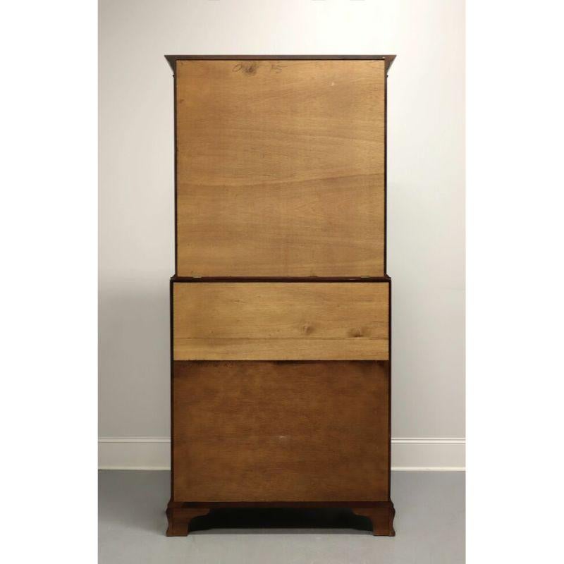 CRAFTIQUE Solid Mahogany Chippendale Secretary Desk w/ Bookcase In Good Condition In Charlotte, NC