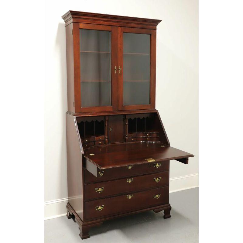 CRAFTIQUE Solid Mahogany Chippendale Secretary Desk w/ Bookcase For Sale 1