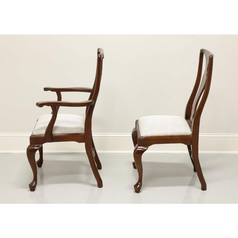 CRAFTIQUE Solid Mahogany Queen Anne Dining Chairs - Set of 8 In Good Condition In Charlotte, NC