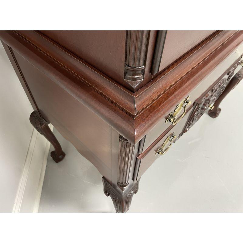 CRAFTIQUE Solid Mahogany Philadelphia Highboy Chest with Ball in Claw Feet For Sale 2