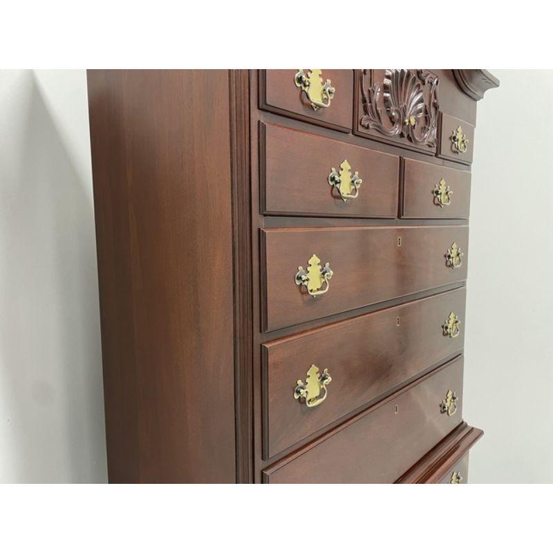 20th Century CRAFTIQUE Solid Mahogany Philadelphia Highboy Chest with Ball in Claw Feet For Sale