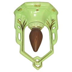 Vintage Craftsman Green Powder Room Porzellan-Deckenleuchte