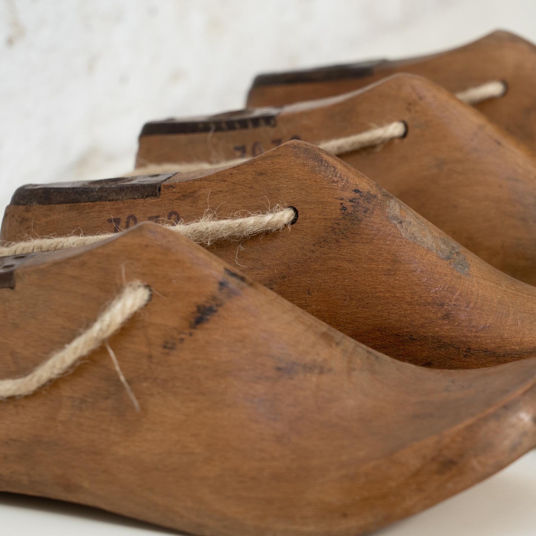 Vintage Craftsmanship: Set of Four Solid Wood Shoe Lasts, c. 1940 2