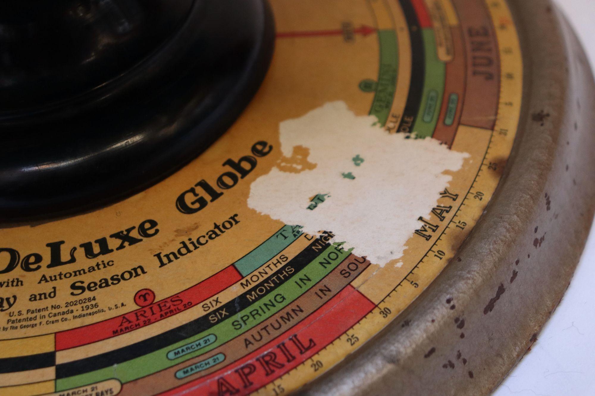 Cram's Deluxe Globe d'epoca con indicatore giornaliero automatico dei raggi solari in vendita 4
