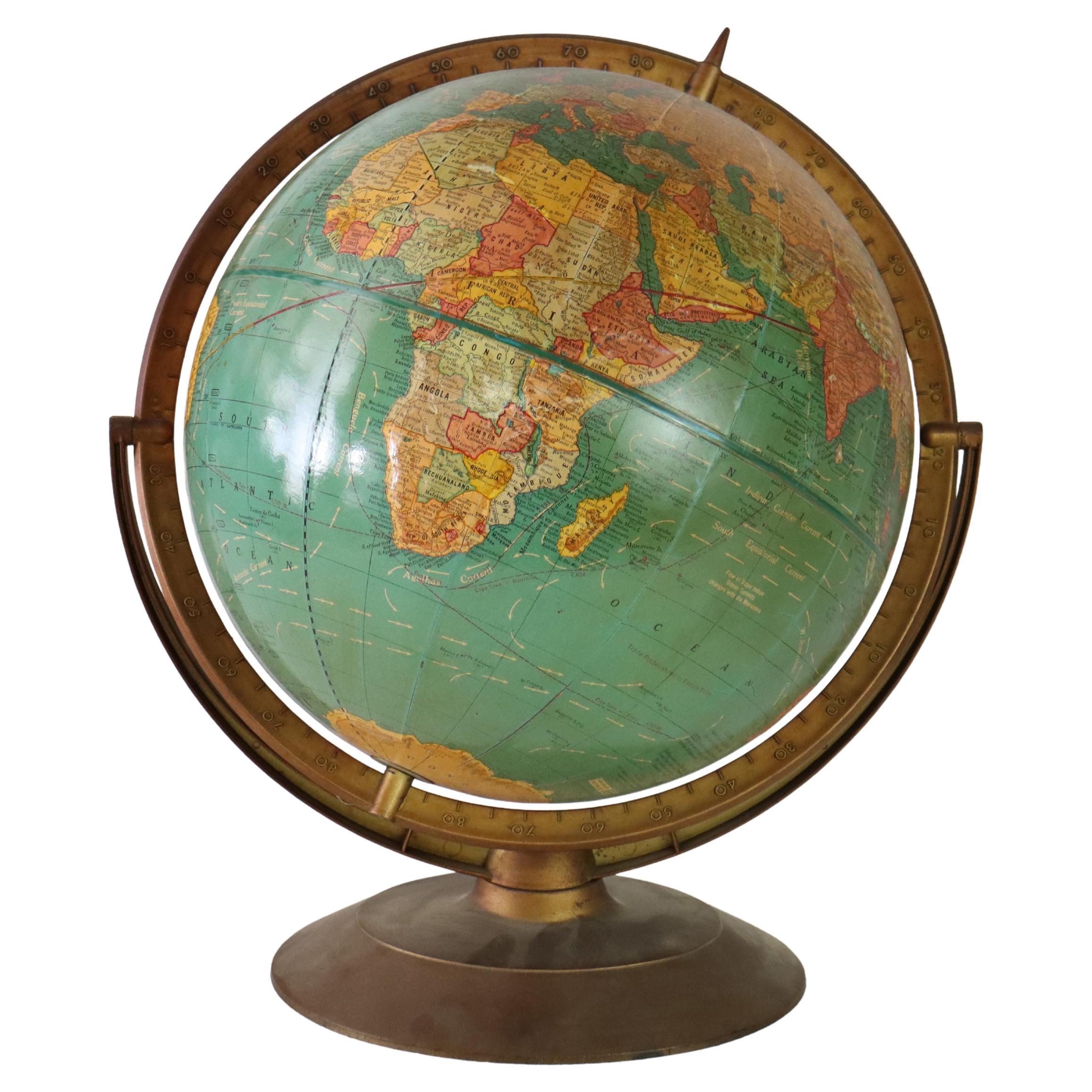 Cram's Imperial 12 Inch Teaching World Globe 20esimo secolo in vendita